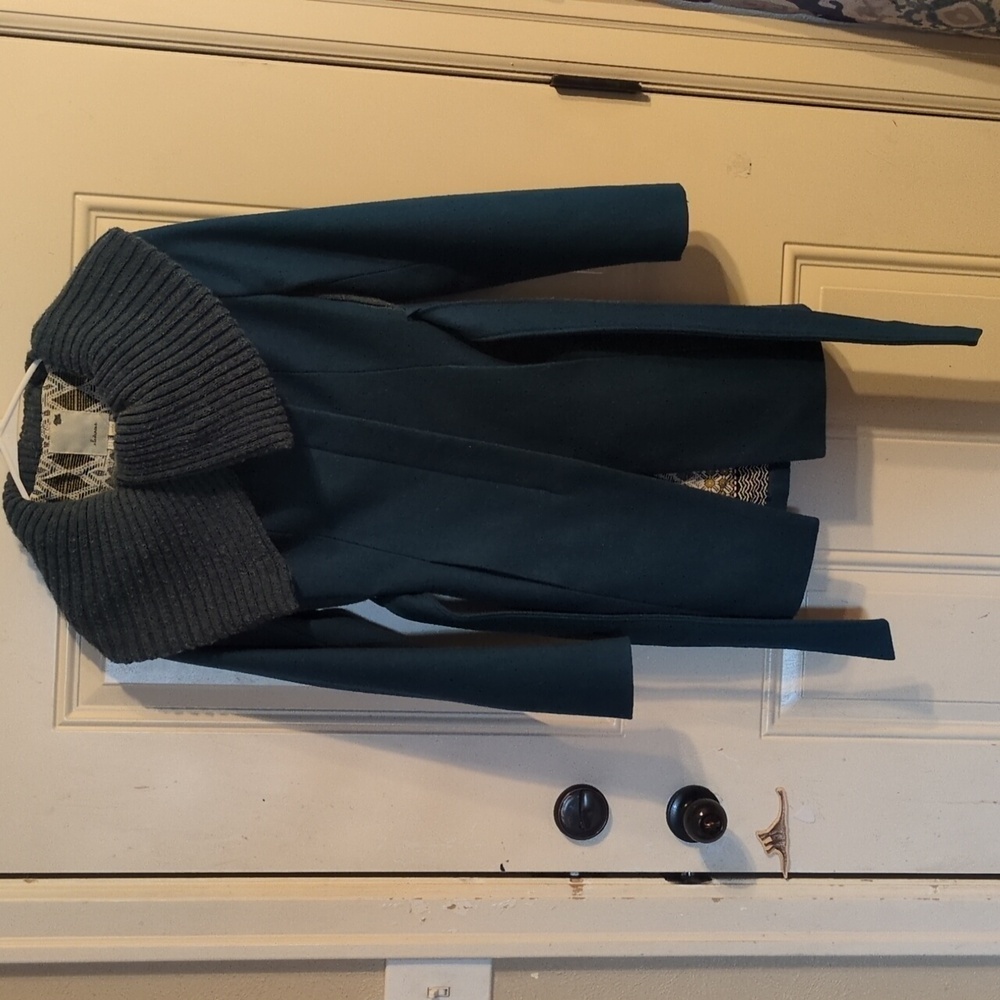Elevenses by Anthropologie Wool Blend Jacket - Vibrant Teal Green